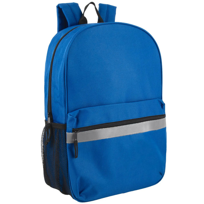 17 Inch Safety Reflective Backpack With Side Pocket - 9 Color Assortment by 4395