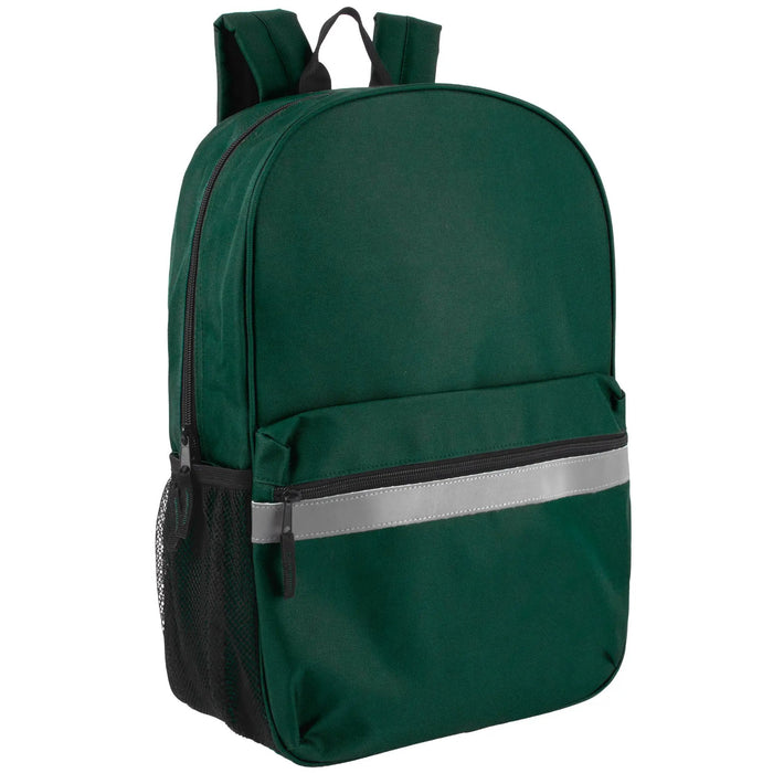 17 Inch Safety Reflective Backpack With Side Pocket - 9 Color Assortment by 4395