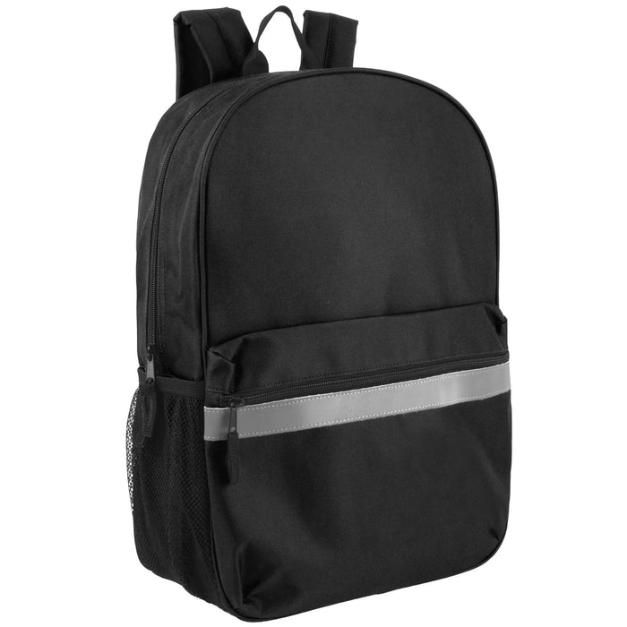 17 Inch Safety Reflective Backpack With Side Pocket - 9 Color Assortment by 4395