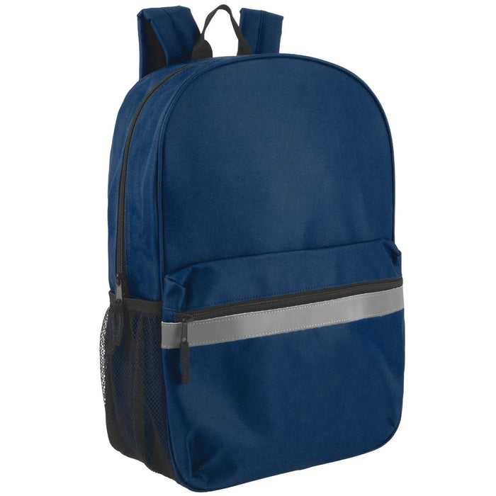 17 Inch Safety Reflective Backpack With Side Pocket - 9 Color Assortment by 4395