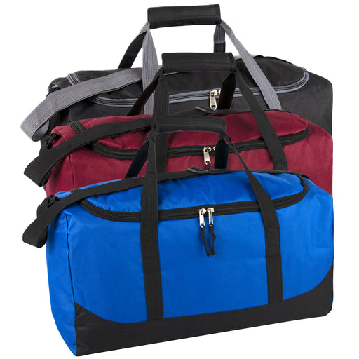 20 Inch Basic Duffel Bag - 3 Color Assortment - BagsInBulk.ca