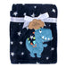 Baby Fleece Blankets 36" x 30" - Navy T-Rex - BagsInBulk.ca