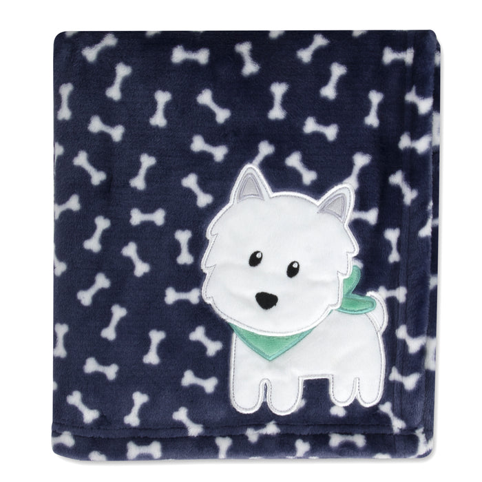 Baby Fleece Blankets 36" x 30" - Puppy Themed - BagsInBulk.ca