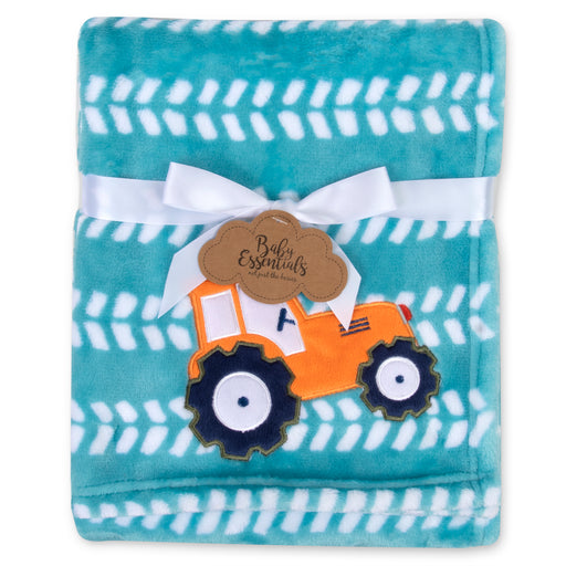 Baby Fleece Blankets 36" x 30" - Tractor Themed - BagsInBulk.ca