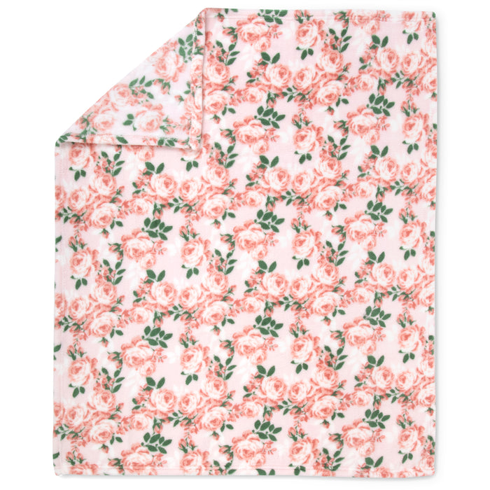 Floral Printed Blankets 36" x 30" - 2 Pack - BagsInBulk.ca