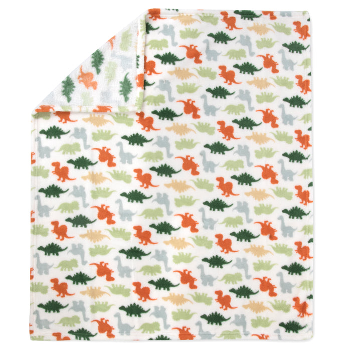 Dinosaur/Camo Printed Blankets 36" x 30" - 2 Pack - BagsInBulk.ca