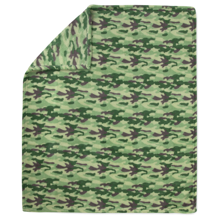 Dinosaur/Camo Printed Blankets 36" x 30" - 2 Pack - BagsInBulk.ca