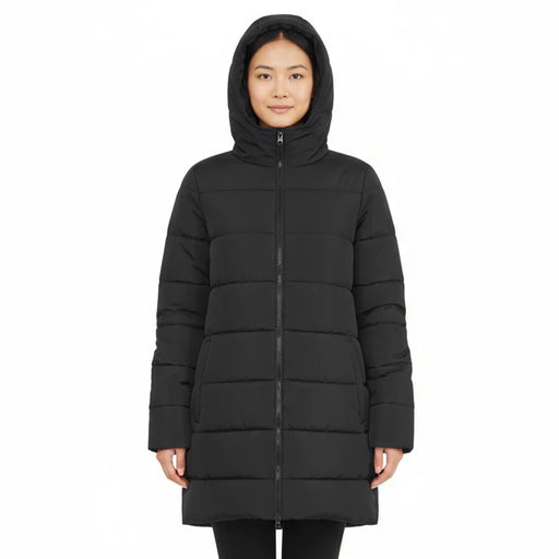 Women's Hooded Puffer Winter Coat - Black Only - BagsInBulk.ca