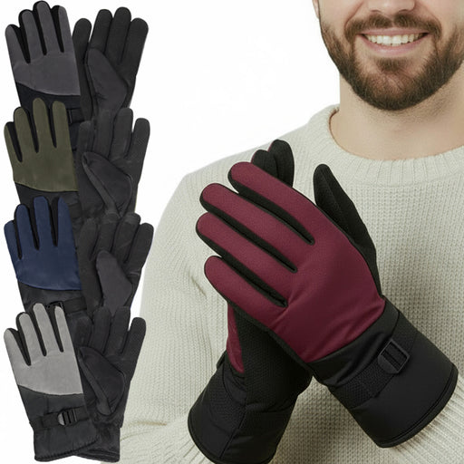 Adult Winter Color Block Gloves - Assorted Colors - BagsInBulk.ca