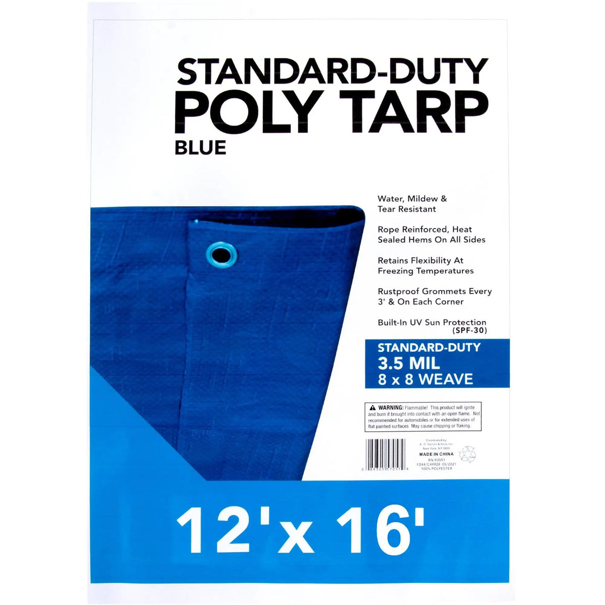 10-pack Bulk Blue Poly Tarps - 12 x 16 FT — BagsInBulk.ca
