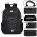 19 Inch Bungee Jacquard Cord Backpack With Padded Laptop Section - Black - BagsInBulk.ca