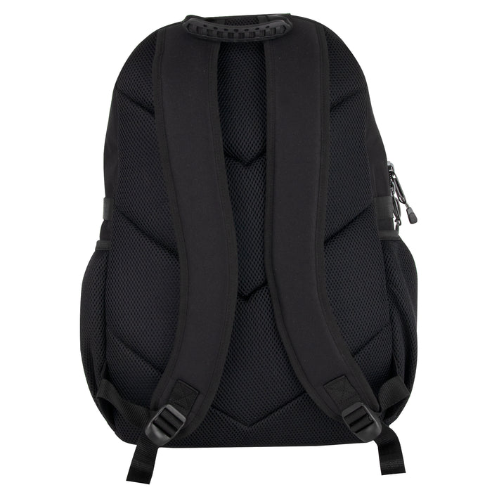 19 Inch Bungee Jacquard Cord Backpack With Padded Laptop Section - Black - BagsInBulk.ca