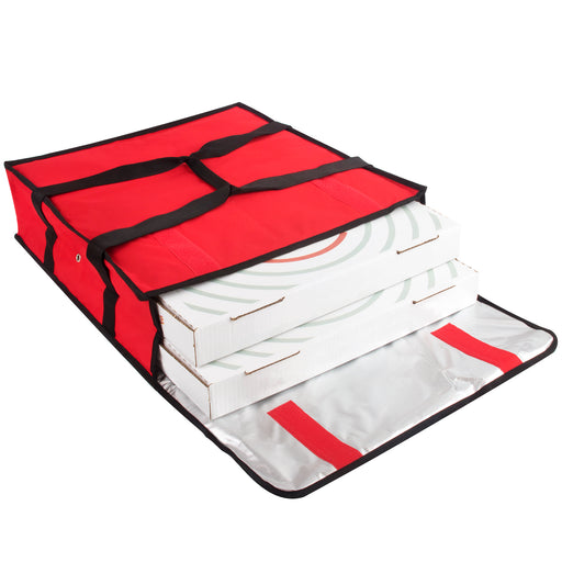 Trailmaker Insulated Pizza Carrier with Handle - Red - BagsInBulk.ca
