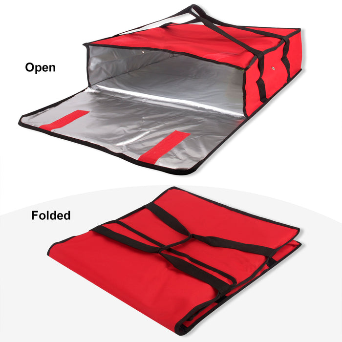 Trailmaker Insulated Pizza Carrier with Handle - Red - BagsInBulk.ca