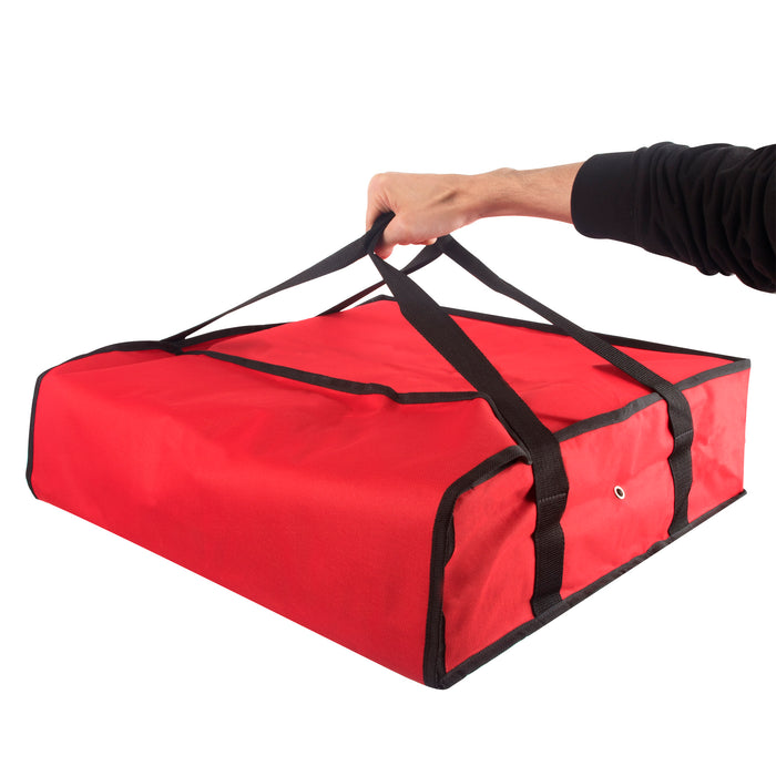 Trailmaker Insulated Pizza Carrier with Handle - Red - BagsInBulk.ca