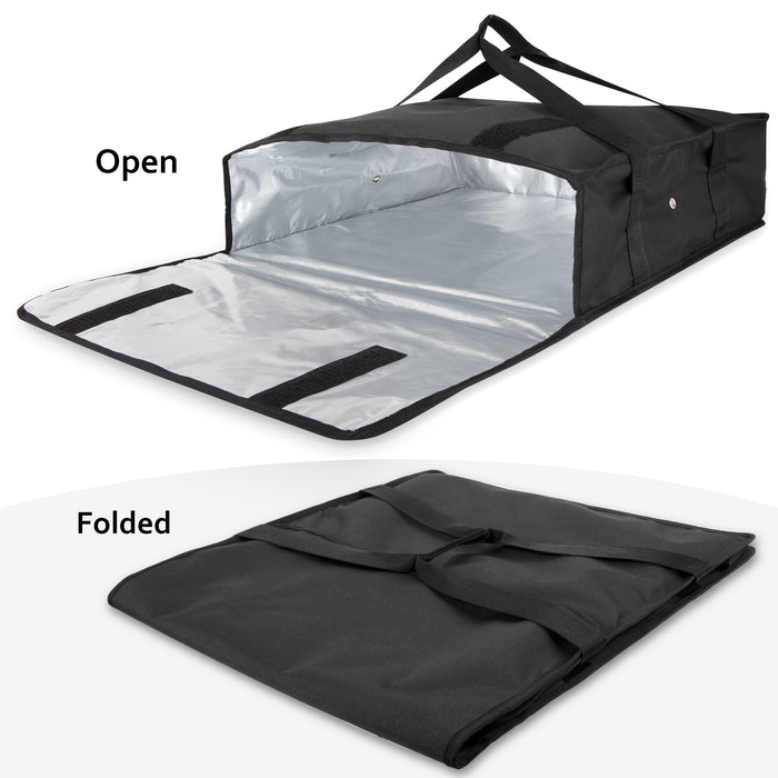 Trailmaker Insulated Pizza Carrier with Handle - Black - BagsInBulk.ca
