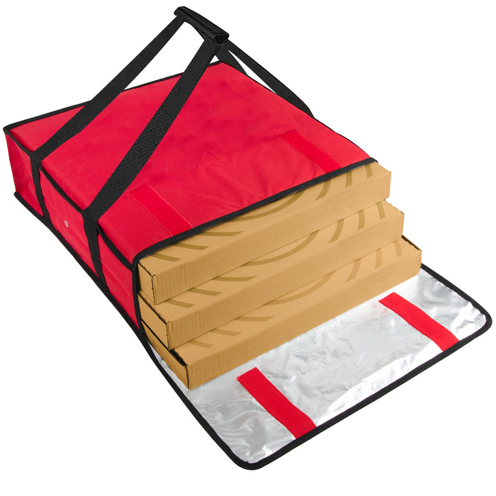 Trailmaker Insulated Pizza Carrier with Handle - Red - BagsInBulk.ca