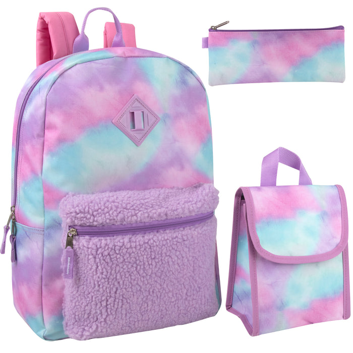 Wholesale 17 Inch Printed Backpack With Matching Pencil & Lunch Bag - 2 Colors