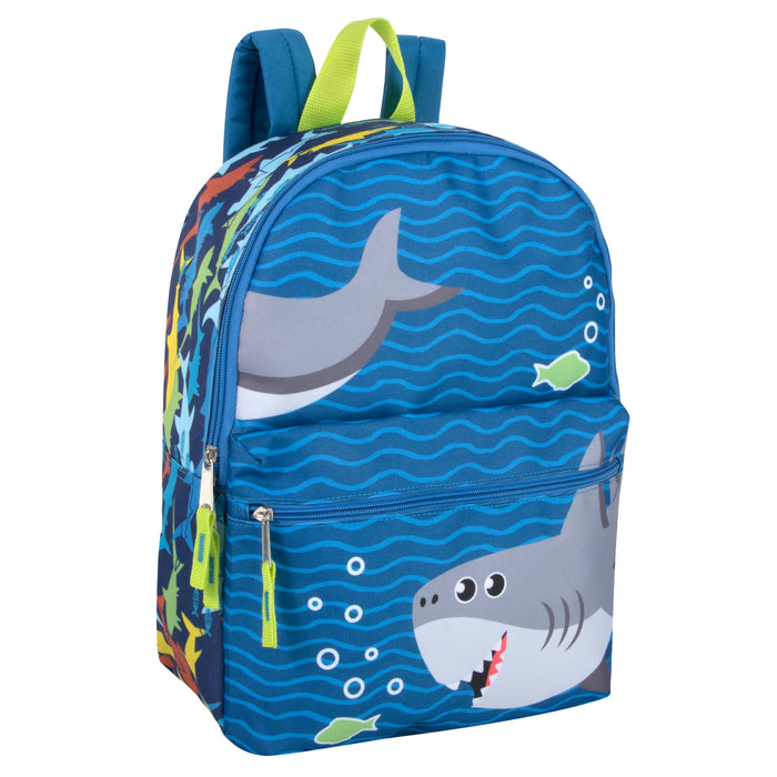 Wholesale 15 Inch Printed Backpacks - Shark Themed