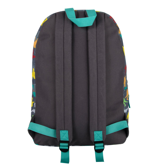 Wholesale 17 Inch Printed Backpack With Matching Pencil & Lunch Bag - Dinosaur - BagsInBulk.ca