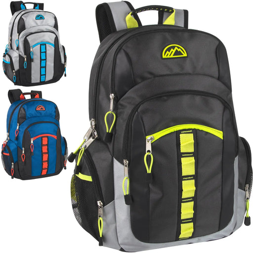 19 Inch Mountain Edge Multi Pocket Daisy Chain Backpack With Laptop Sleeve - 3 Colors by 7265