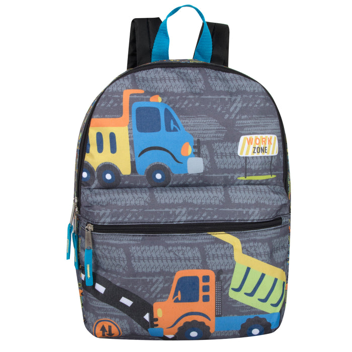 Wholesale 15 Inch Printed Backpacks - Truck Themed