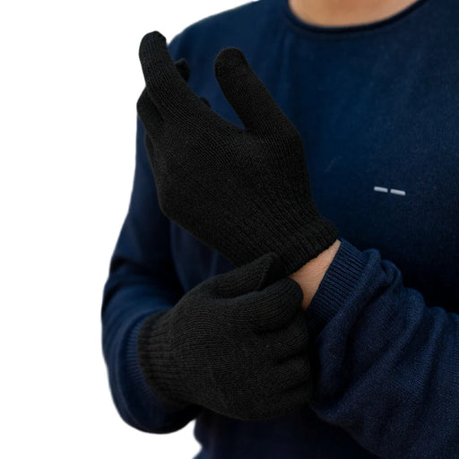 Adult Knitted Gloves - Black - BagsInBulk.ca