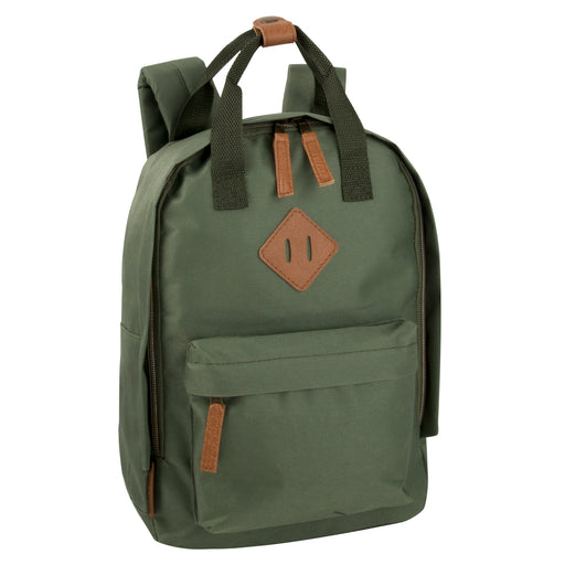 12-Inch Squared Mini Backpack with Twin Handle - Hunter Green - BagsInBulk.ca