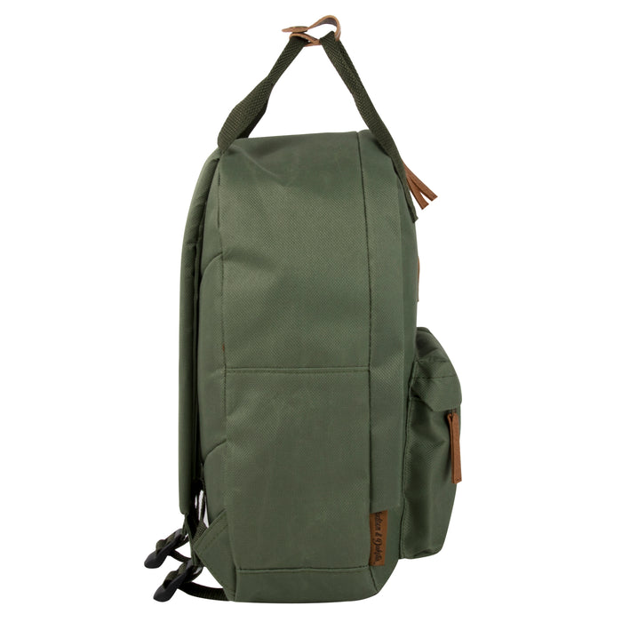 12-Inch Squared Mini Backpack with Twin Handle - Hunter Green - BagsInBulk.ca