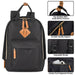 12-Inch Squared Mini Backpack with Twin Handle - Black - BagsInBulk.ca