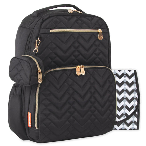 Fisher Price Morgan Diaper Backpack Bag 3-Piece Set - Black - BagsInBulk.ca