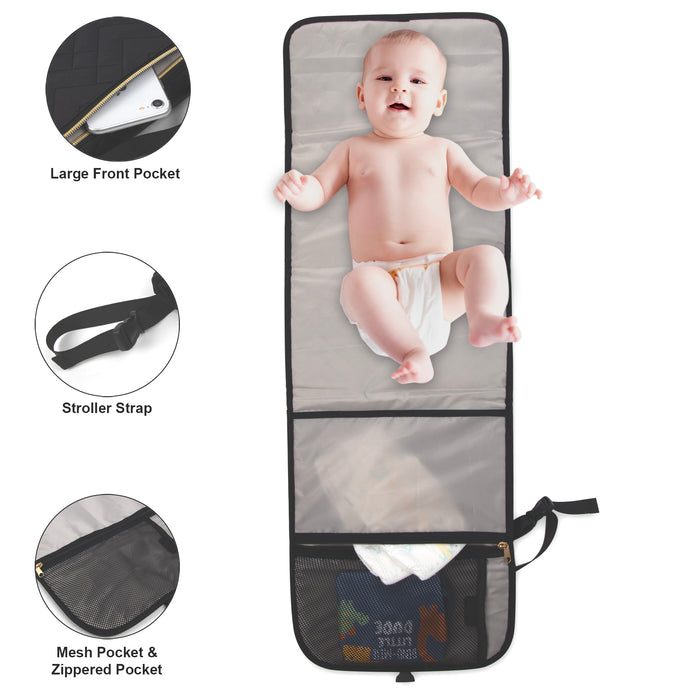 Fisher Price Morgan Travel Changing Pad - Black - BagsInBulk.ca