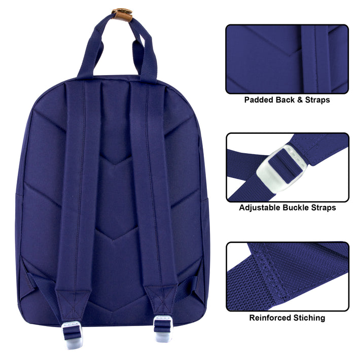 16 Inch Collegiate Double Handle Backpack with Laptop Sleeve - BagsInBulk.ca
