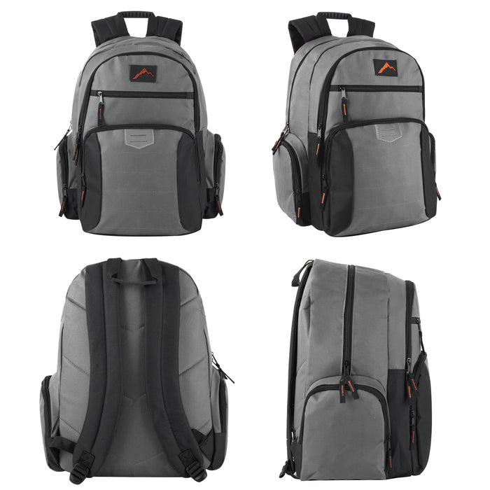 Reflective Multi Pocket Backpack with Laptop Section - 4 Colors - BagsInBulk.ca