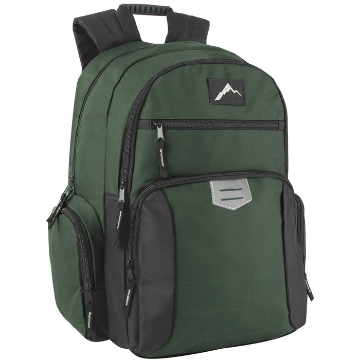Reflective Multi Pocket Backpack with Laptop Section - 4 Colors - BagsInBulk.ca