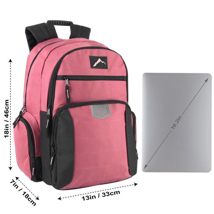 Reflective Multi Pocket Backpack with Laptop Section - 3 Girl Colors - BagsInBulk.ca