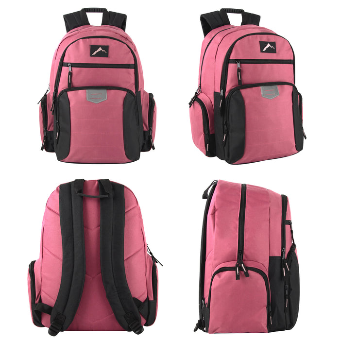 Reflective Multi Pocket Backpack with Laptop Section - 3 Girl Colors - BagsInBulk.ca