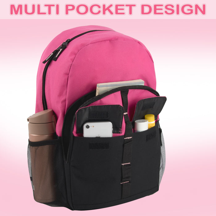 18 Inch Double Flap & Daisy Chain Backpack - 3 Pastel Colors - BagsInBulk.ca
