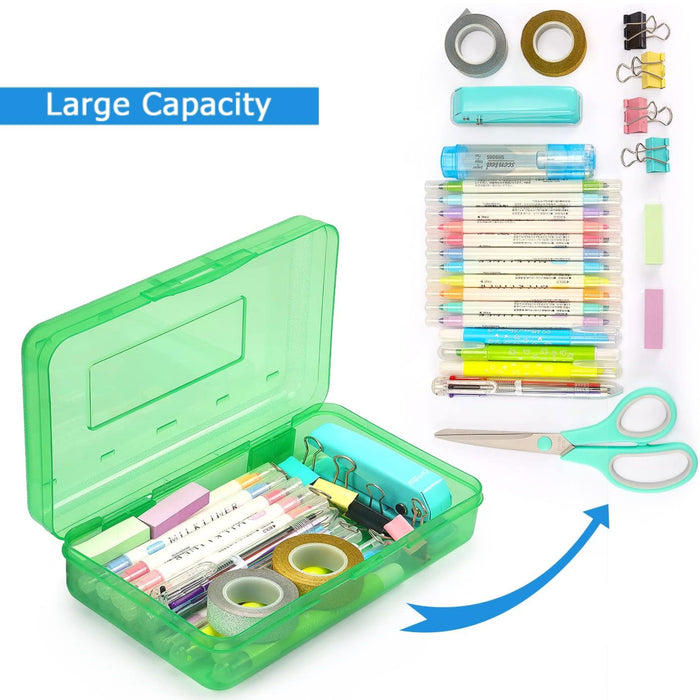 Plastic Pencil Box - Assorted Colors - BagsInBulk.ca