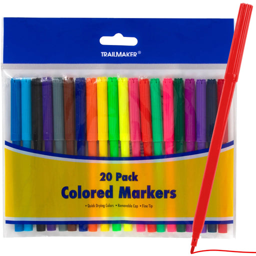 Colored Markers 20-Pack - BagsInBulk.ca
