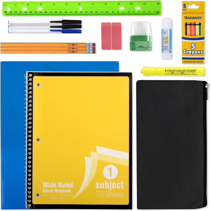 20 Piece School Supply Kit - BagsInBulk.ca