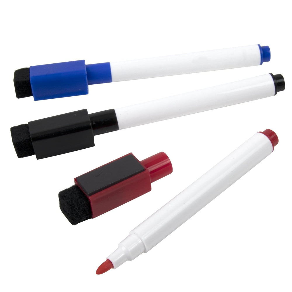 Dry Erase Markers With Eraser Top - 3 Pack