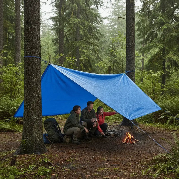 Blue Poly Tarps - 12x16 FT (3.65' X 4.75' Meters) by 7058