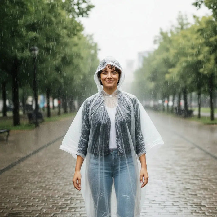 Disposable Rain Ponchos - Clear by 7026CLR