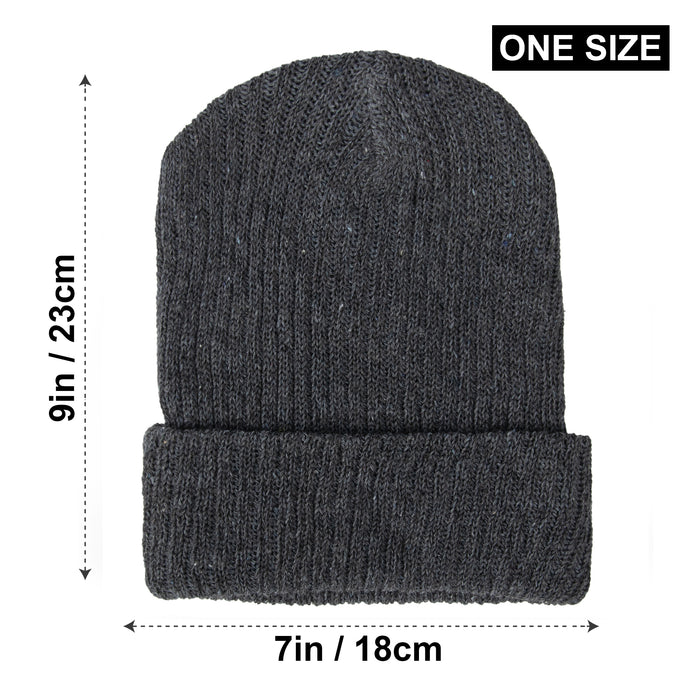 Adult Wool Knit Hat Beanie - Grey - BagsInBulk.ca