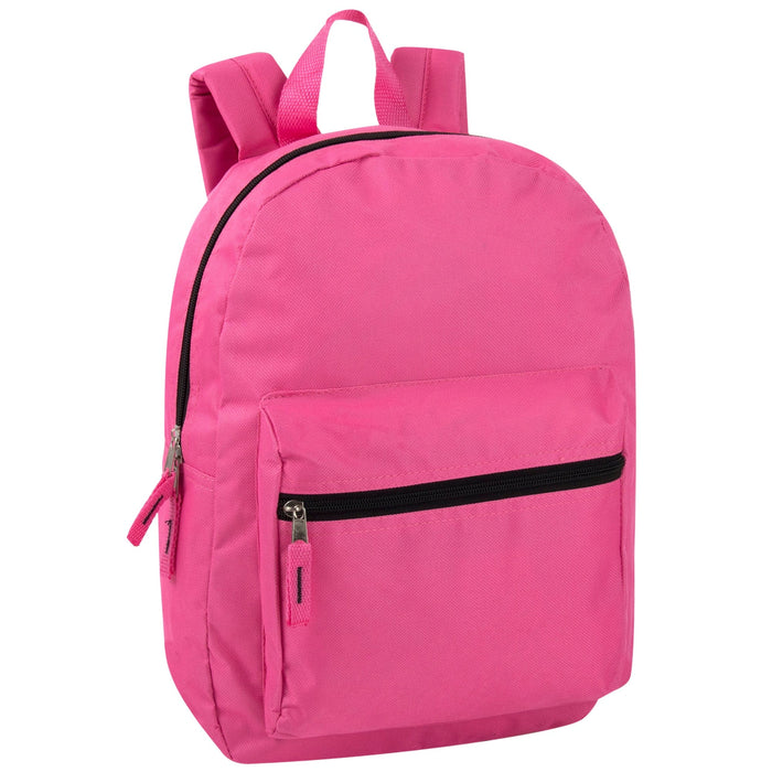 15 Inch Basic Backpack - 12 Colors - BagsInBulk.ca