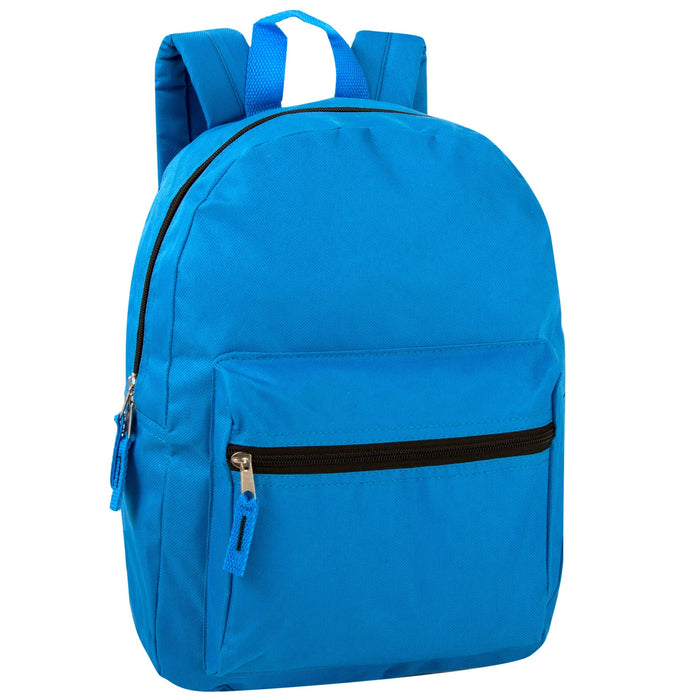 15 Inch Basic Backpack - 12 Colors - BagsInBulk.ca