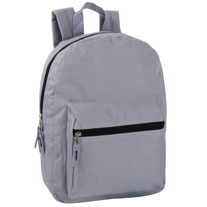 15 Inch Basic Backpack - 12 Colors - BagsInBulk.ca