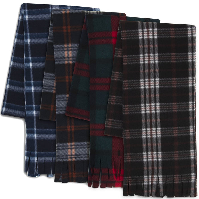 Wholesale Adult Fleece Scarves 60" x 8" With Fringe - Flannel Scarves
