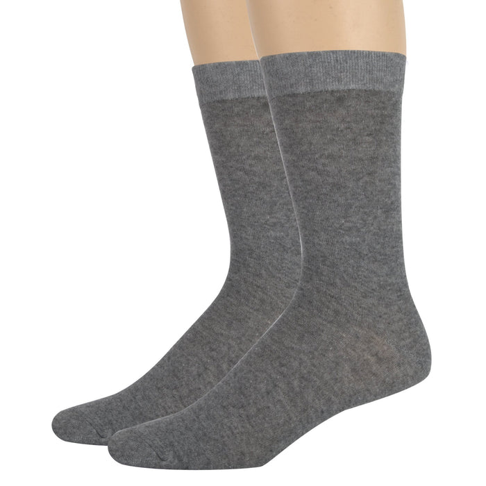 Wholesale Men's Solid Crew Socks - Grey
